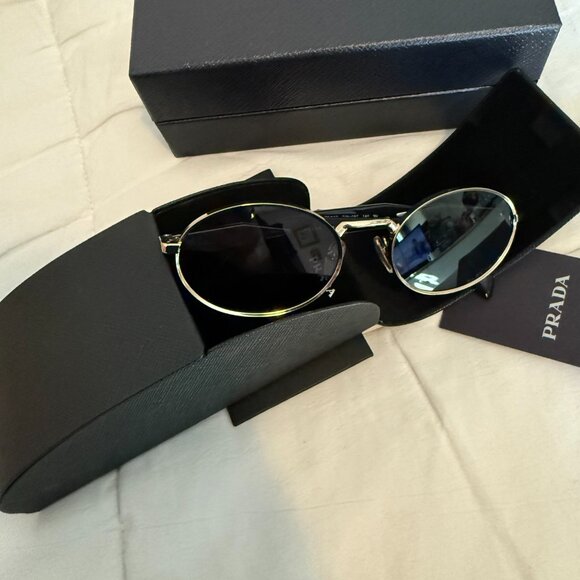 Prada Sunglasses in Pale Gold/Dark Grey - Picture 5 of 8